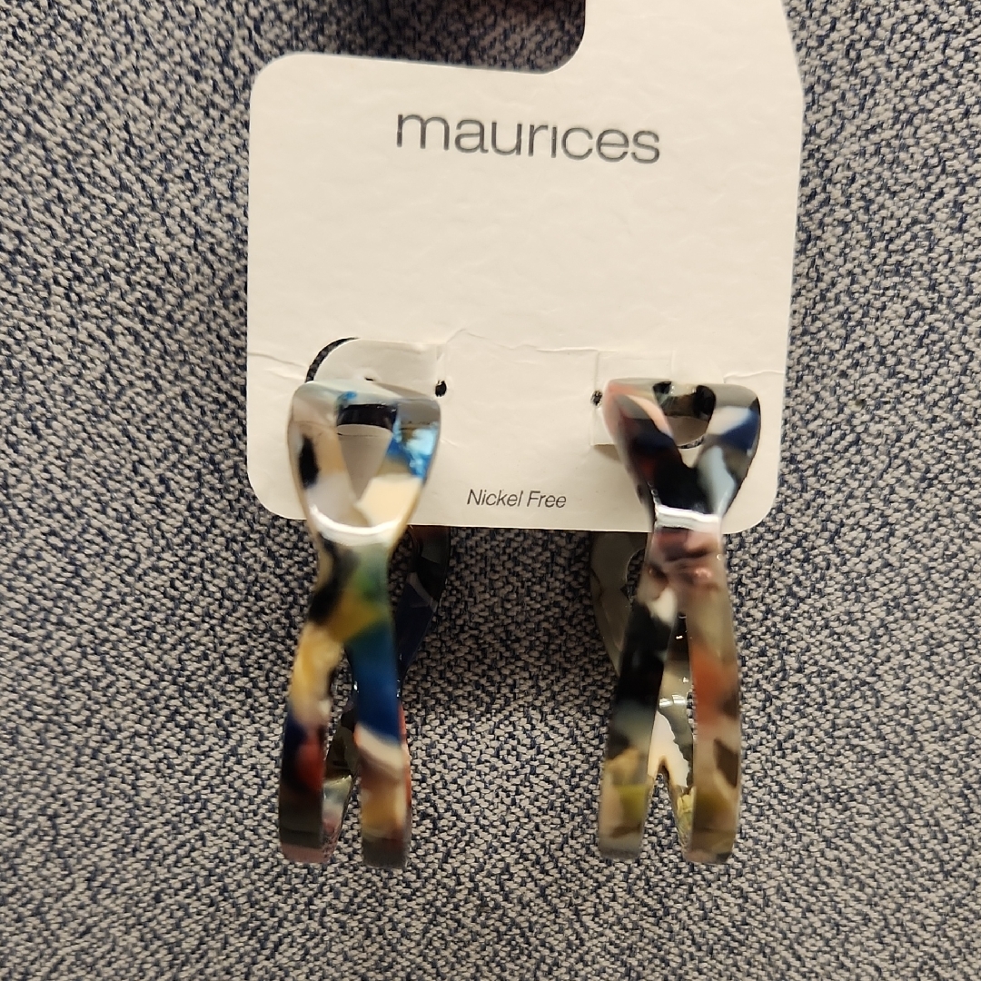 Maurices Colorful Patterned Hoop Earrings 10$